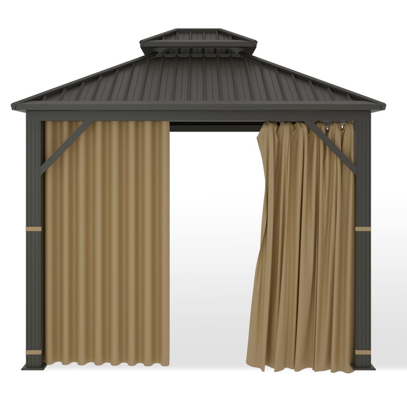 Gazebo Universal Replacement Privacy Curtain – Hugline 10' x 10'