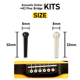 19 Piece Acoustic Guitar Pins Acoustic Guitar Bridge String Measuring Ruler for Acoustic Guitars Grinding Sets for Guitar Bridge
