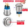 UL Listed 22mm Latching Push Button Switch; 2Pcs 12V SPDT