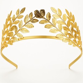 1 PCS Greek Goddess Headband Hair Accessory, Golden Olive Leaf Vine Bridal Headpiece, Hair Crown for Women and Girls for Wedding, Festival, Photoshoot