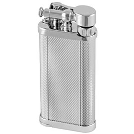 IM Corona Old Boy Pipe Lighter - Includes DC Crafts Pipe Bag, Czech Pipe Tool, & 5 Pack of Flints - (Chrome Barley)