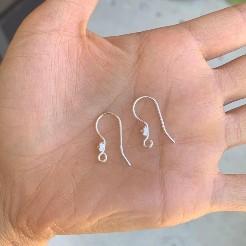20pcs Sterling Silver Daisy Flower Earring Hooks Ear Wire Earwire