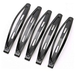 LASSUM 24 Pcs Large Metal Hair Snap Clips 2.36 inch Long No-slip Hair Clips Barrettes for Women and Girls (Black)