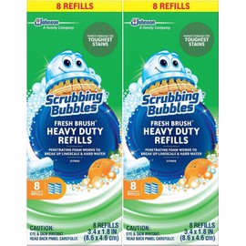 (2 Pack) Scrubbing Bubbles, Fresh Brush HEAVY DUTY Refills, 8 ct. ea.