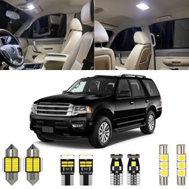 Xpismii 18 Piece 6000K White Expedition LED Interior Light Kit Package Replacement for Ford Expedition 2007 2008 2009 2010 2011 2012 2013 2014 2015 2016 2017, with Placement Diagram and Install Tool
