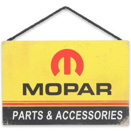 Mopar Parts and Accessories Hanging Wood Wall Decor - Vintage Mopar Sign for Garage, Shop or Man Cave