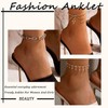 Cimenexe Bohemian Layered Disc Dangle Anklet Gold Cuban Link Ankle