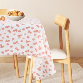Polyester 55" x 78" Fruits Tablecloth 2 Pack Rectangle Washable Decorative Table Cloth for Kitchen Dining Picnic, Cherry Tomato