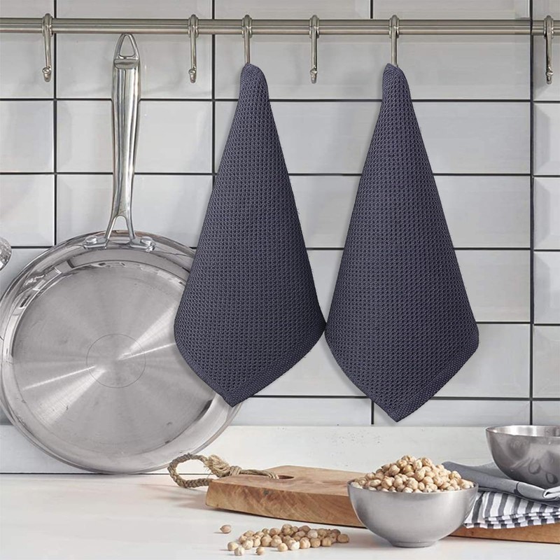 HYER KITCHEN 100% Cotton Waffle Weave Kitchen Dish Towels, Super