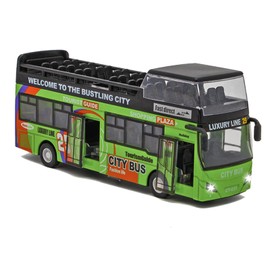 Crelloci London Double Decker Bus Toy-1:32 Scale Die Cast Model Stagecoach Buses Pull Back City Bus Kids Play Vehicle with Light and Sound for Kids Age 3 4 5 6 Years Old Boys Girls (Green)
