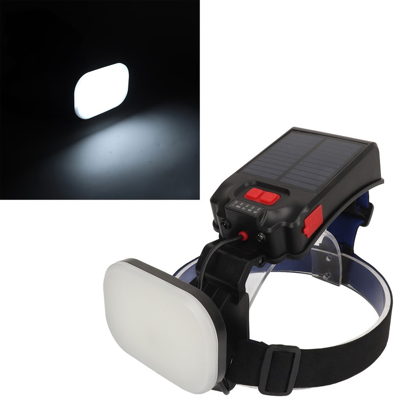 Fishing Headlamp IPX4 Waterproof USB Solar Powered 1200LM Ultra Bright