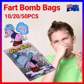 AIMALL 10/20/50x Fart Bomb Bombs Bag Smelly Novelty Stink Prank Gag Trick Joke Game Fun, 2.75x3.35 Inches