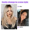 Long Wig Human Hair with Bangs and Wig Cap Glueless