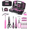 Pink Tool Set, 40-Piece Kit for Home Repair and DIY