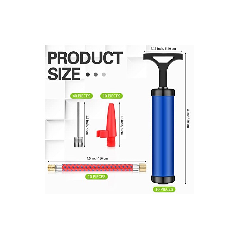 Reginary 10-Piece Sports Ball Pump Kit with Needle & Hose