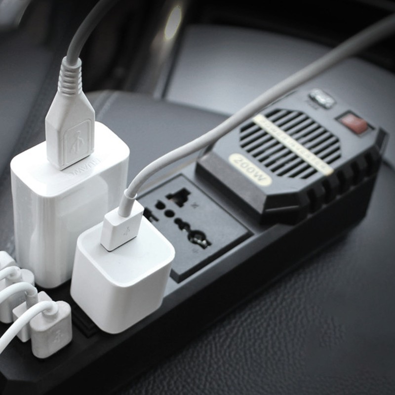 Car Power Inverter 200W DC 12V to AC for Vehicles