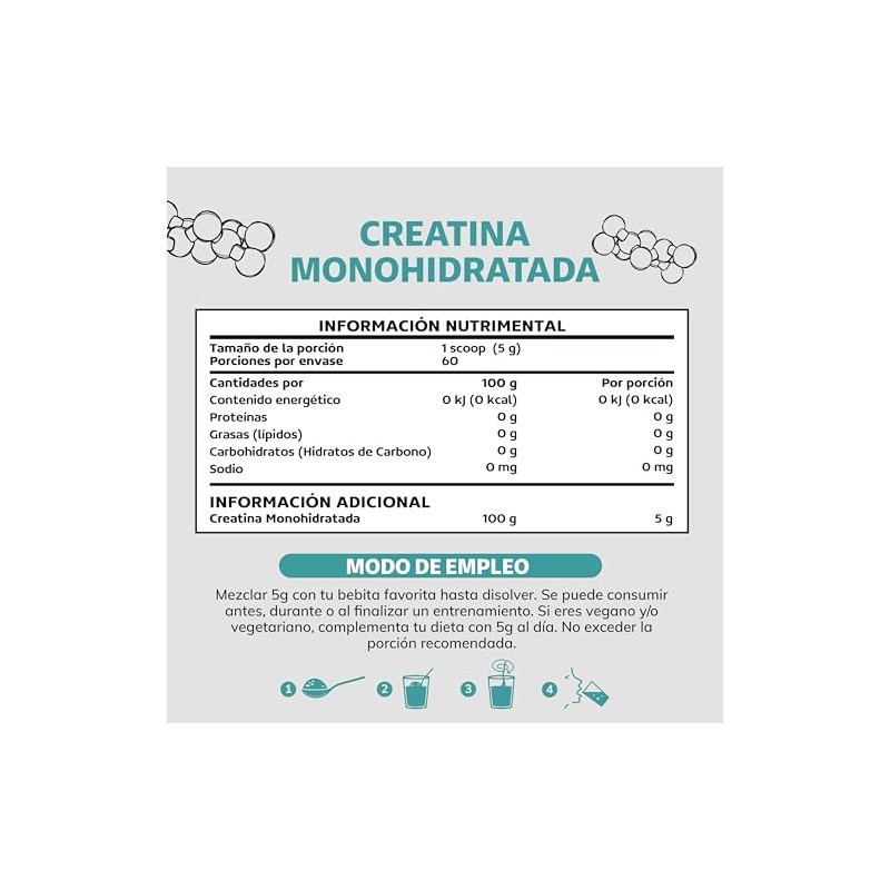 Creatina Monohidratada Micronizada Polvo 100 Alta Pureza Certificada Pre Workout