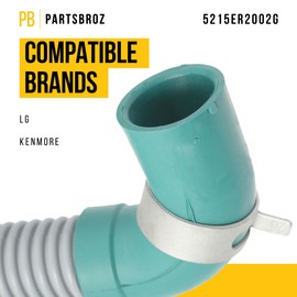 PartsBroz 5215ER2002G Drain Hose Assembly - Compatible With LG Kenmore Washer - Replaces AP4457291 AEM73773301 5215ER2002R 5215ER2002S PS3527325 WM0642HW WM2301HR WM3370HWA WM3470HVA WM3670HVA