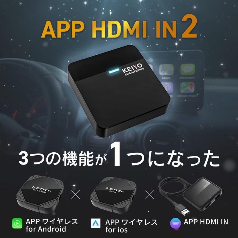 KEIYO [APP HDMI IN2] HDMI Input for Video Watching Wireless