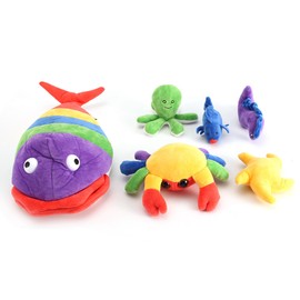 Baby Infant Sea Creatures Toys Set Soft Comforting Appease Toys with Squeak Colorful Patterns