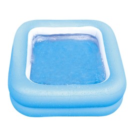 JILONG JL-688079 Square Box Pool, 32.3 x 32.3 x 10.6 inches (82 x 82 x 27 cm), Inflatable Size, Bottom Air Cushion, BL Small