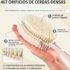 Cepillo para Espalda 3 Caras, Mango Largo para Ducha (Caqui)