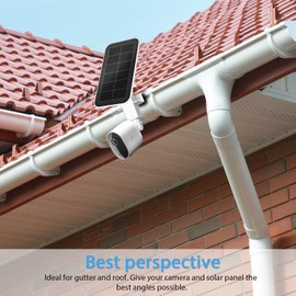 HOLACA 2-in-1 Gutter Mount for Arlo Solar Panel/Arlo Pro 3/Arlo Ultra/Arlo Ultra 2/Arlo Essential/Arlo Pro 4 /eufyCam Outdoor Mount Accessories for Arlo pro 4 and Arlo Solar Panel (White 1Pack)