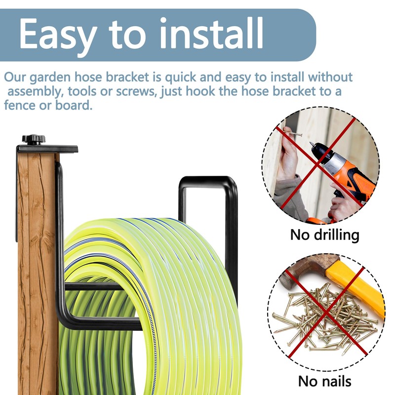 Adnee 2 Pack Garden Hose Holder - Heavy Duty Wall