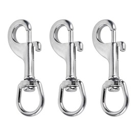 3Pcs Snap Hooks, Stainless Steel 316 Swivel Snap Hooks Heavy Duty, Single-Ended Marine-Grade Diving Bolt Spring Bolt Snap, for Diving, Flagpole Rope, Dog Leash, Camera Strap, Clothesline