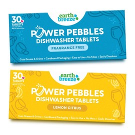 Earth Breeze Power Pebbles by Earth Breeze - Eco-Conscious Dishwasher Tablets for Powerful Cleaning - Household Cleaning Supplies - Scent: Lemon Citrus, Pack Size: 6 Pack