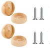 2 Complete Set Wooden Closet Pole Sockets and Screws Closet