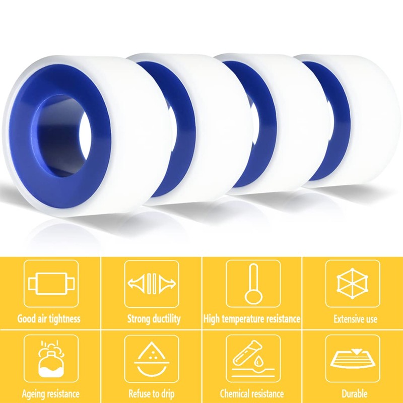 VOTMELL 4 Rolls 3/4 Inch(W) X 520 Inches(L) Teflon Tape,for
