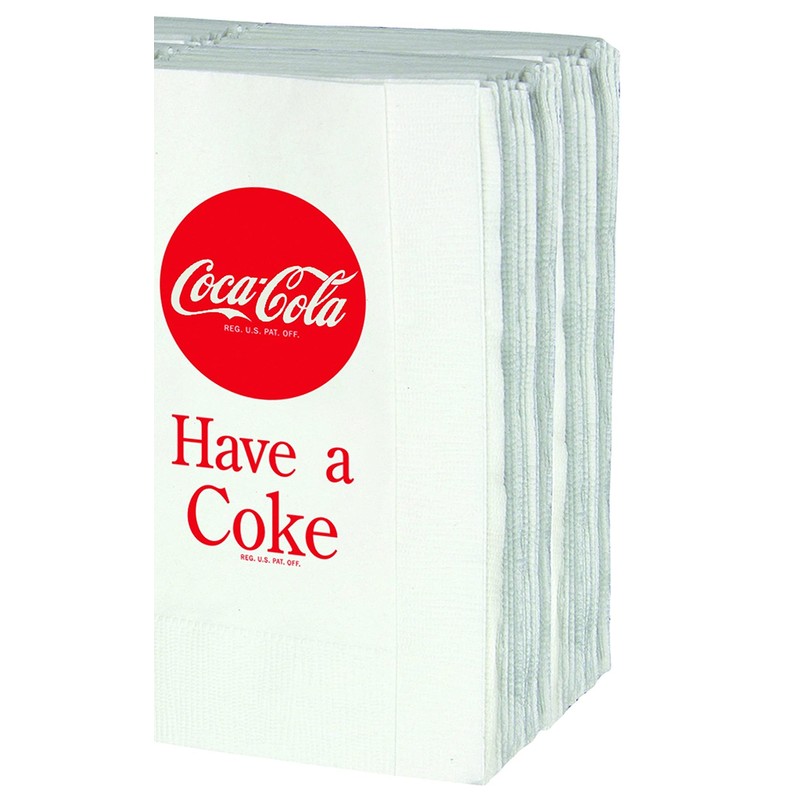 Tablecraft CC380 Coca-Cola Logo Printed Napkins, Full, Red