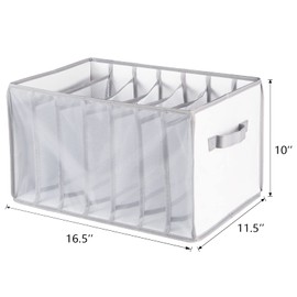 Univivi Extra Large Wardrobe Clothes Organizer Closet Organizer Portable Pants Sweaters Organizer for Closet,T-Shirt, Underwear, Upgraded 7 Grids Jeans Hoodie Organizer Clothes Organizer - Set of 4