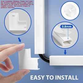 Cord Cover Wall Kit, YCLYC 157in Wire Covers for Cords - TV Cord Hider for 1 Thick Wire, Cable Hider for Wall Mount TV, Cable Cover Raceway White 10 x L15.7”, W0.78” H0.4”