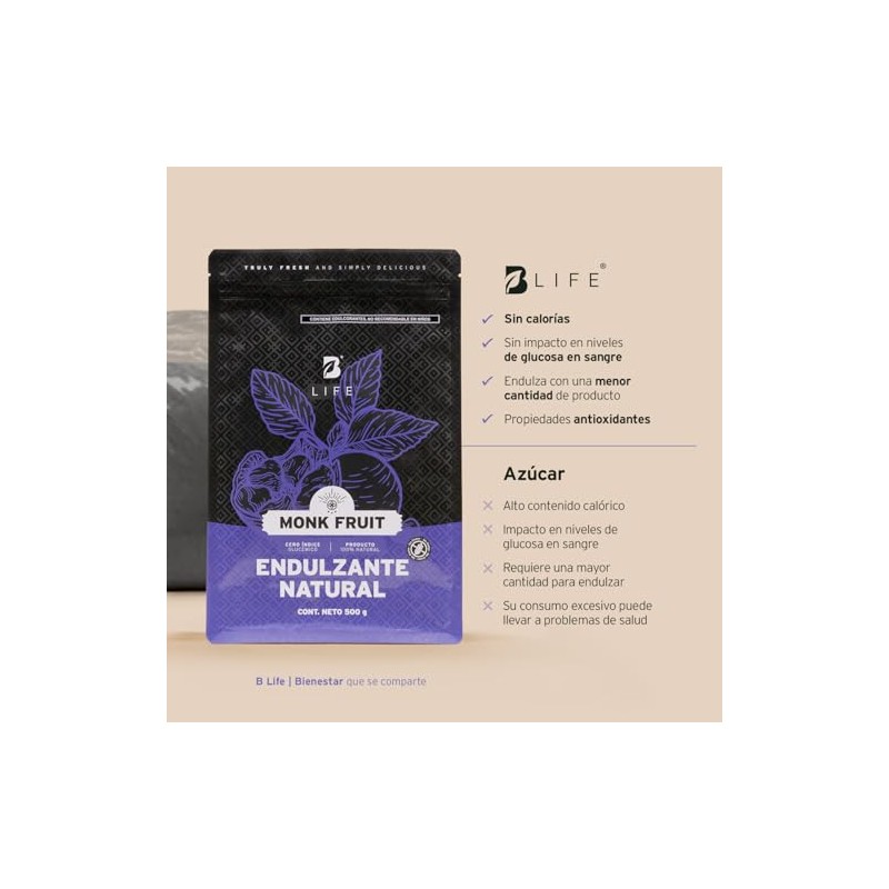 B Life Endulzante Fruta del Monje Puro 500 g