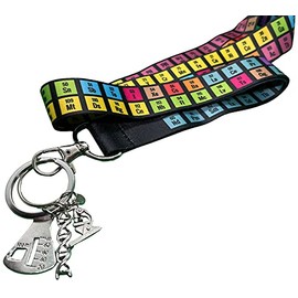 Zastic! Periodic Table of Elements Lanyard - Perfect Chemistry Gift & Great for Science Teachers - 18 Inches Long with Nerdy Keychain Charm