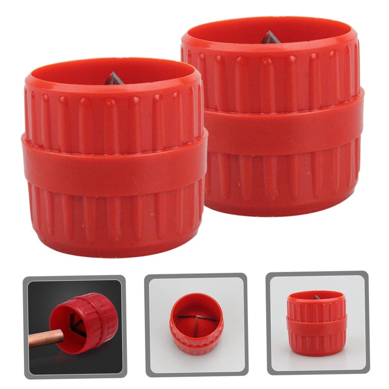Tofficu 2pcs Copper Reamer Deburring Tool Inner Outer Chamfer Tool
