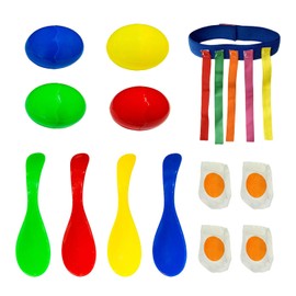 4 Sets Of Balancing Spoon Sets, 1 Set Of Tail Tearing Props, 5 Tails, Outdoor Game Set, Spoon Holding Egg Balancing Game Tool
