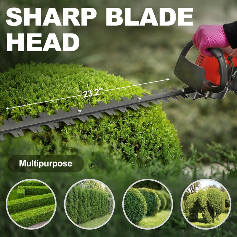 24-Inch 26cc 2 Cycle Gas Powered Dual Sided Hedge Trimmer