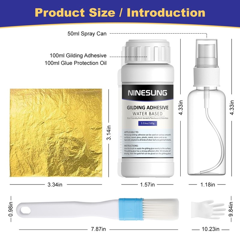 Ninesung Gold Leaf Kit | Gold Leaf Adhesive Set |