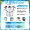 Hicarer 12 Pcs Stainless Steel Pet Bucket 1.5 Quart Heavy
