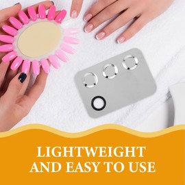 Paleta Tres Compartimentos de Acero Inoxidable de Maquillaje Mezcladora Plata, para Bases Líquidas y Correctores, Diseño Versátil para Técnicos de Uñas y Maquilladores