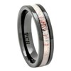 Deer Antler Ring in Black Ceramic 6mm Comfort Fit Wedding