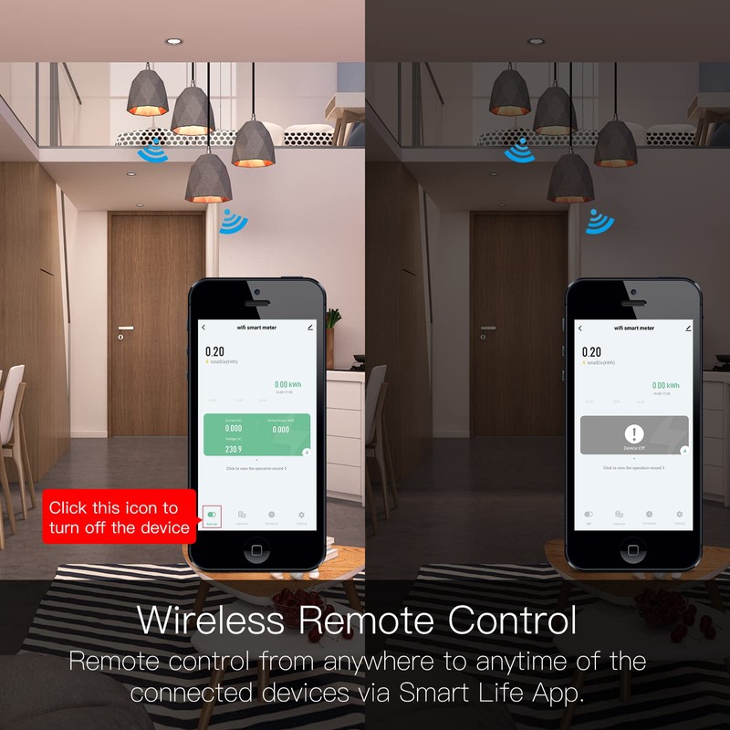 WiFi Smart Energy Monitor Switch Meter, Compatible with Alexa Google
