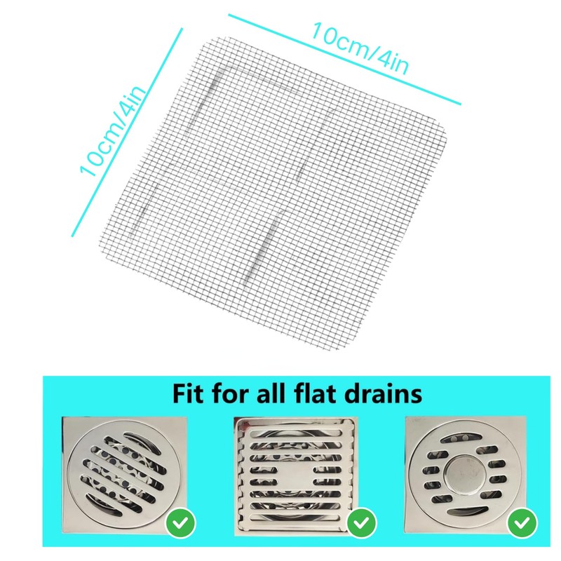WangCai 20 Pcs Disposable Shower Drain Hair Catcher Mesh Stickers,