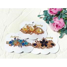 Adult Cute Gorgeous Rhinestone Barrette Hair Ornament, Easy Hair Arrangement, Women's, 3 Types Set, Interchangeable Depending on Your Clothes and Mood, Hair Clip (D)