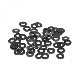 sourcing map Pack of 50 Rubber Washers Flat Washers Black 9 mm AD 4 mm ID 12 mm Thick Spacer Sleeves Sealing Rings Washers for Tap Pipe Water Hose