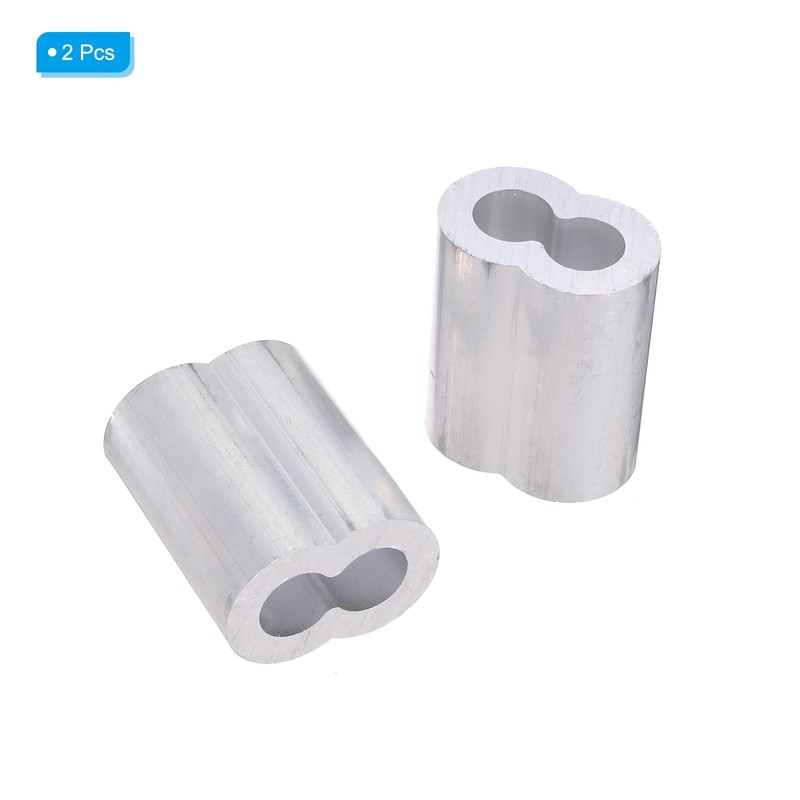 PATIKIL 1/2"/ 12mm Aluminum Crimping Loop Sleeves, 2Pcs Cable Crimp