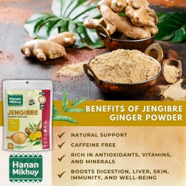 Hanan Jengibre Molido 100% Natural Ginger Powder for Digestive & Circulatory from Peru